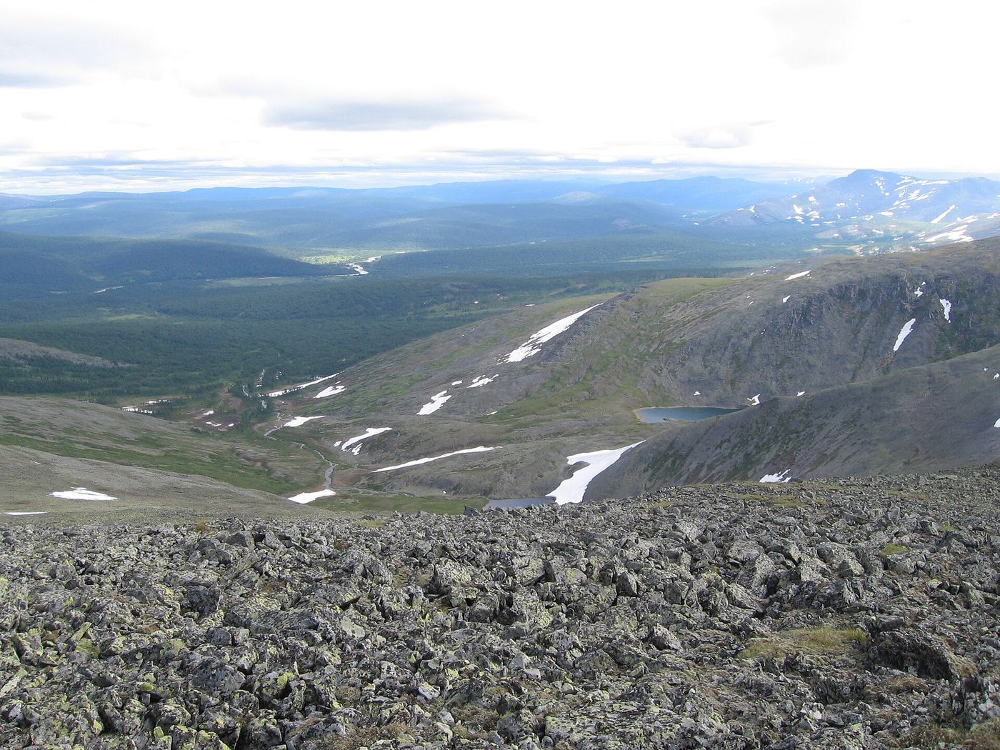 Landscape of the northern Urals, the region of the 1959 trek